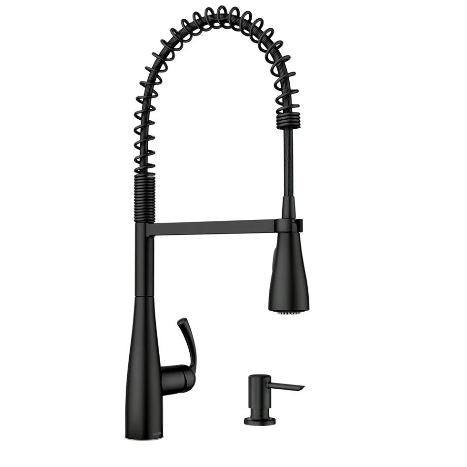 MOEN Essie Pull Down Kitchen Faucet/Tap with Soap Dispenser in Matte Black 87814BL