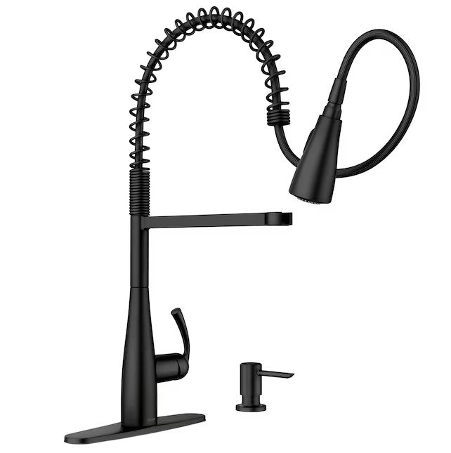 MOEN Essie Pull Down Kitchen Faucet/Tap with Soap Dispenser in Matte Black 87814BL