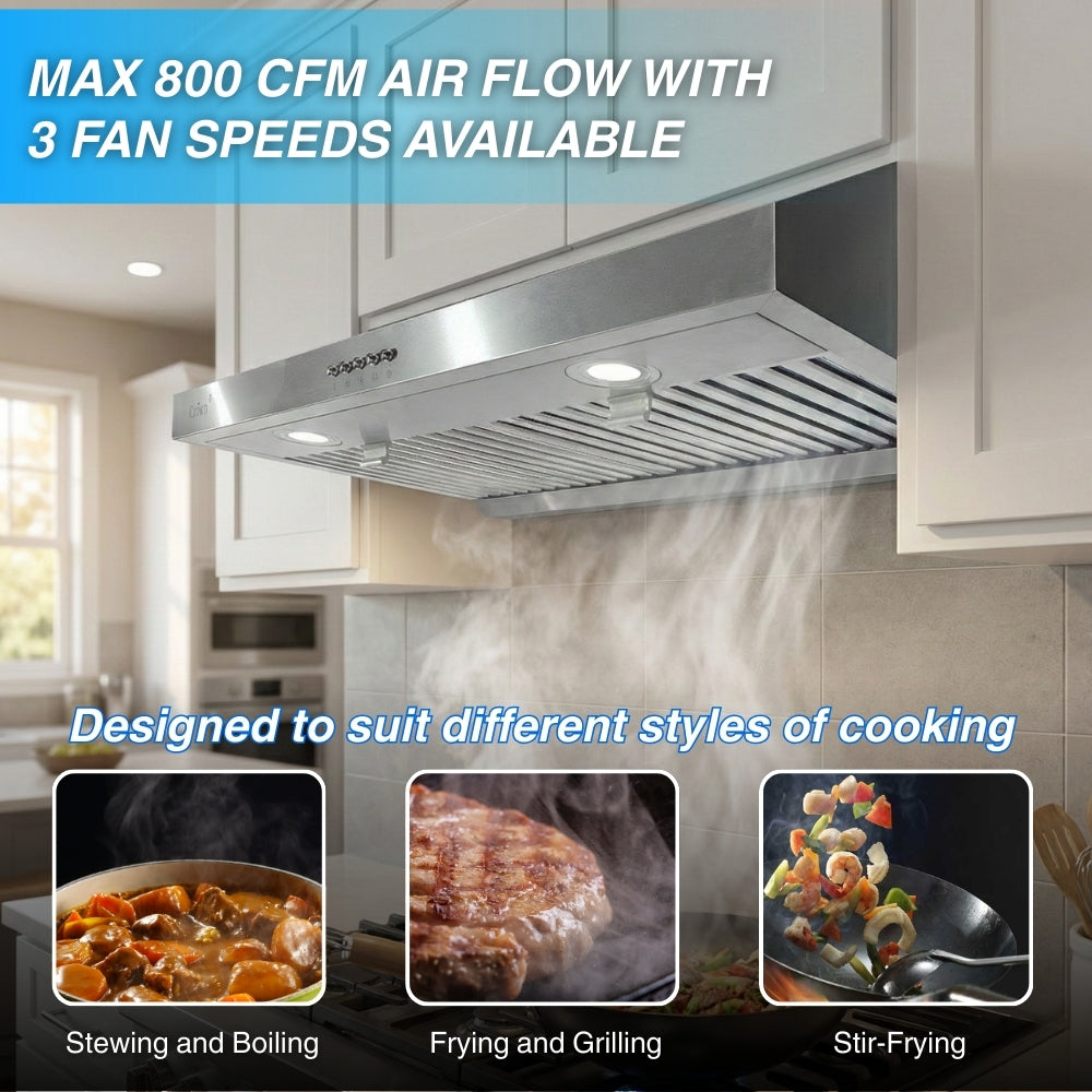 Crown 30 Inch 800 CFM Under Cabinet Range Hood PRO-BF04 -  Range Hood - Crown