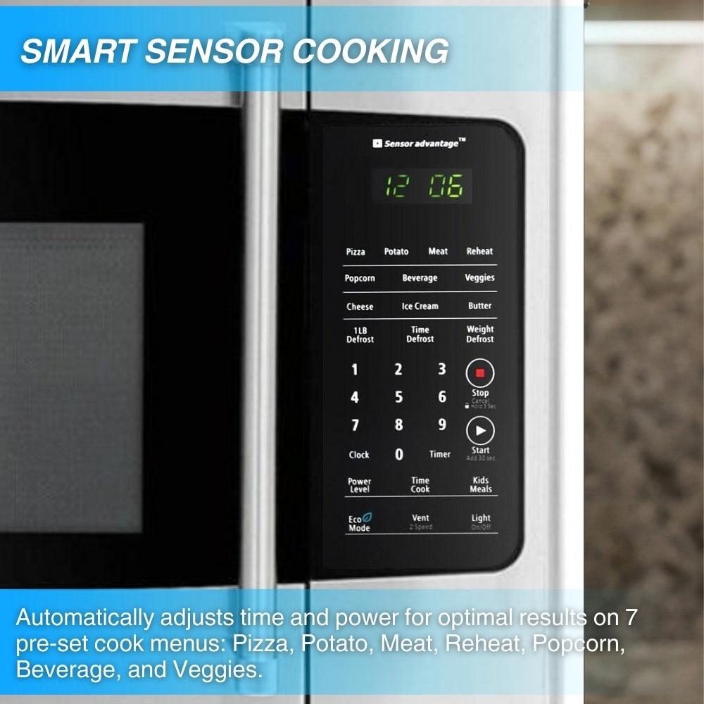 Crown 30 Inch Over-the-Range Microwave Oven with Smart Sensor Cooking, Stainless Steel, HOR3001 -  Microwave Ovens - Crown