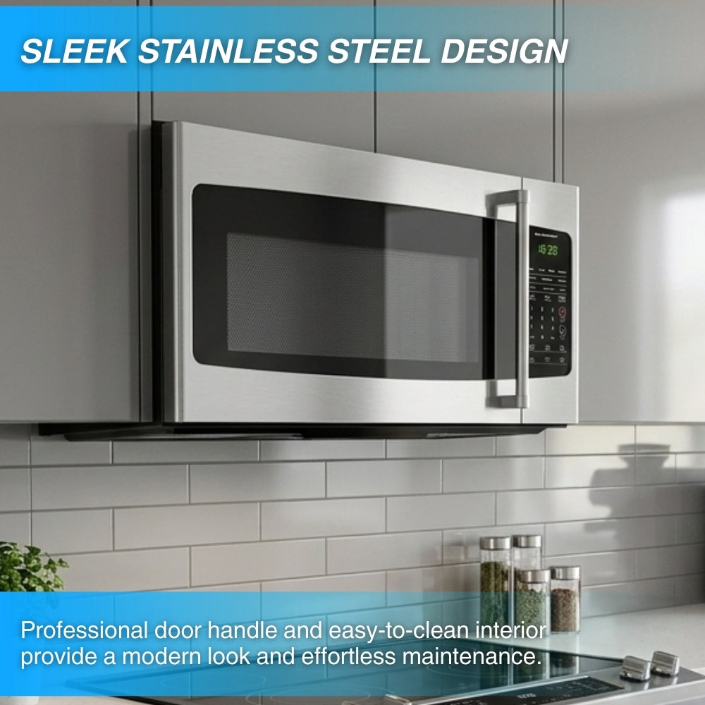 Crown 30 Inch Over-the-Range Microwave Oven with Smart Sensor Cooking, Stainless Steel, HOR3001 -  Microwave Ovens - Crown