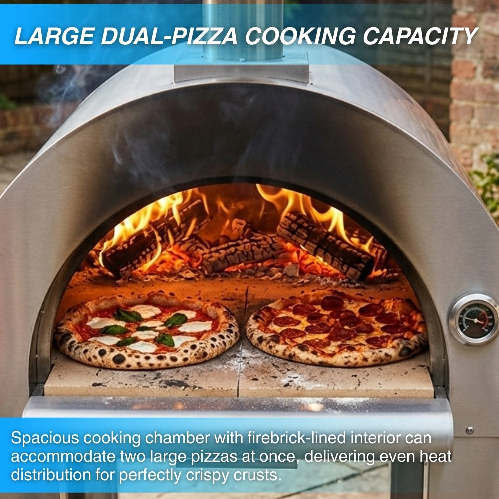 Crown Wood Fired Stainless Steel Outdoor Pizza Oven HPO01RS, Accessories Included (Pickup Price) -  BBQ - Crown