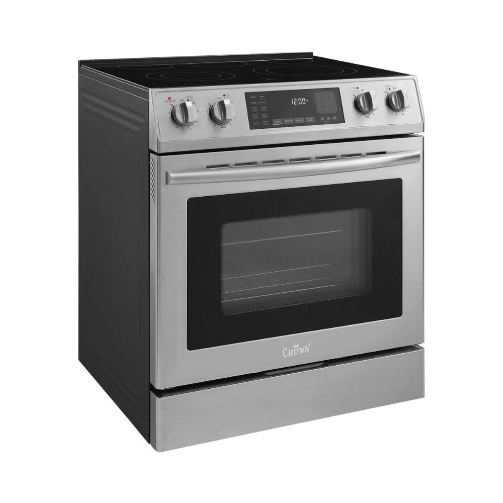 3-pc Crown Appliance Package 36" Fridge, 30" Electric Range & Range Hood) Stainless Steel Set | RenoShop