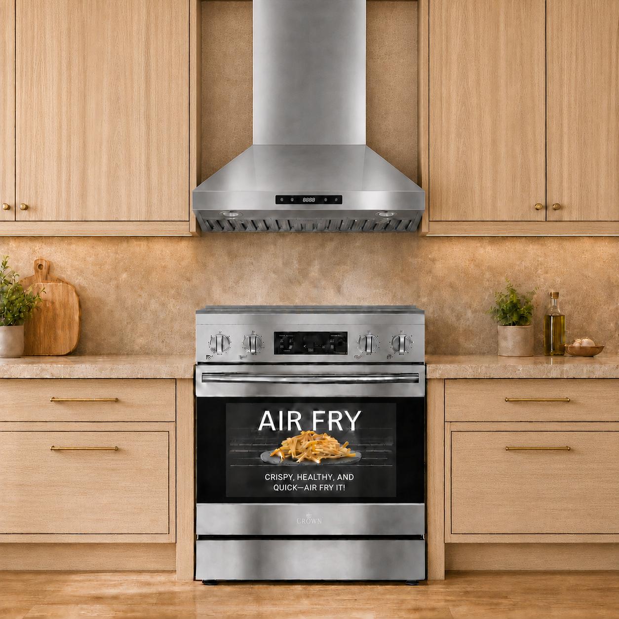 Crown 30 Inch Electric Range with Convection and Air Fry - ARE3002
