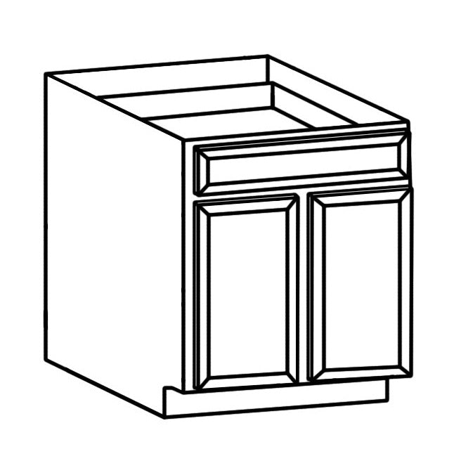B27(DSW) White Double Shaker Solid Wood Base Kitchen Cabinet