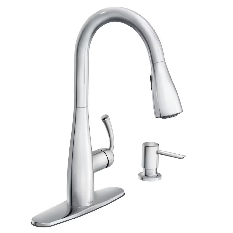 MOEN Essie Pull Down Kitchen Faucet/Tap with Soap Dispenser in Chrome 87014