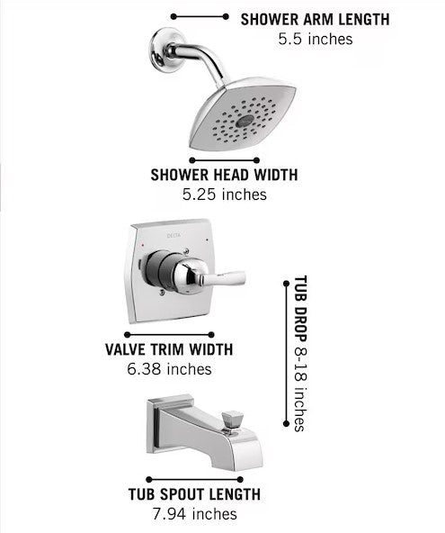 Delta Flynn Chrome Single-Handle Bathtub and Shower Faucet 144768C