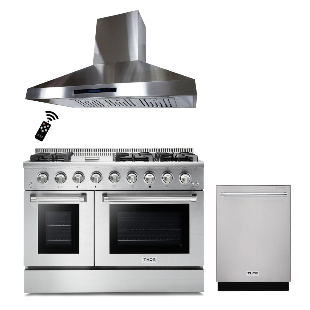 Cuisinière à gaz Thor 30/36/48" + hottes Crown 30/36/48" ensembles de 2 pièces