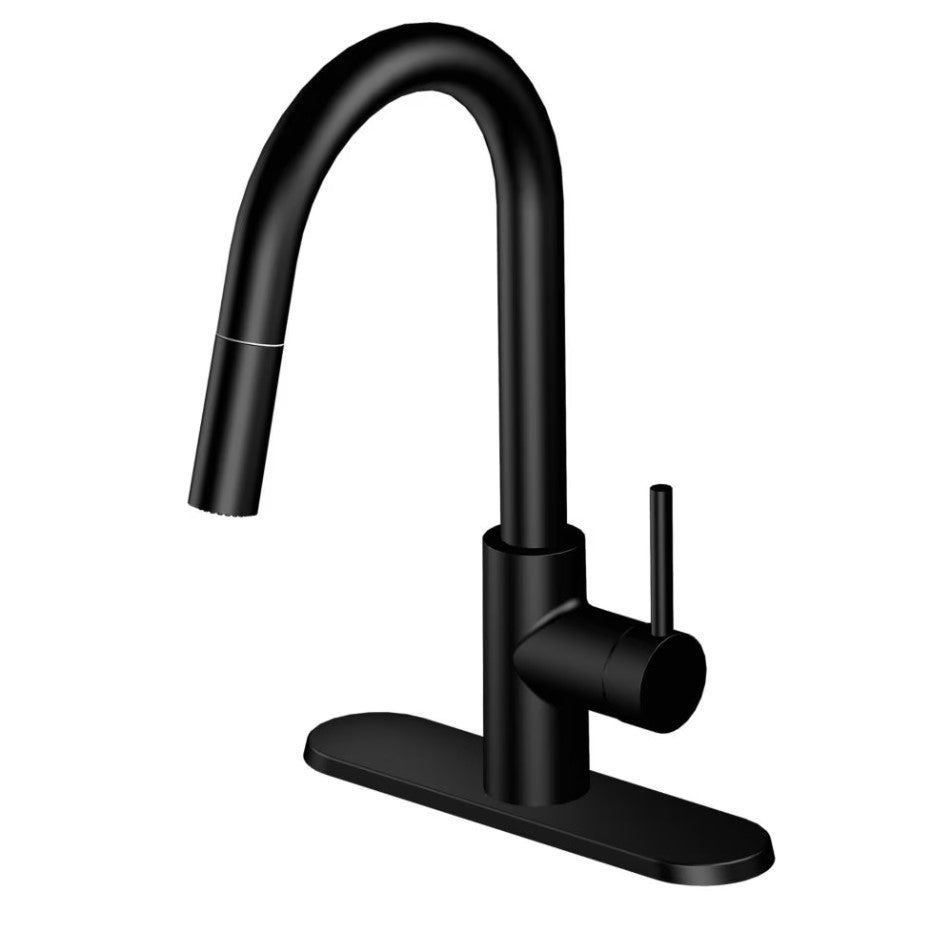 Glacier Bay Haisley Single-Handle Pull-Down Kitchen Faucet in Matte Black - 1001530051