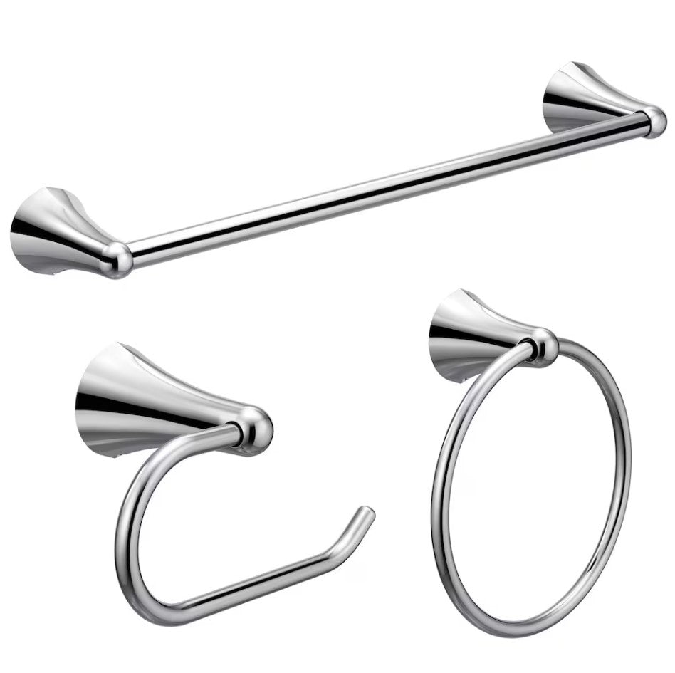 MOEN Hollyn 3-Piece Bathroom Accessory/Hardware Set in Chrome - BH3933CH