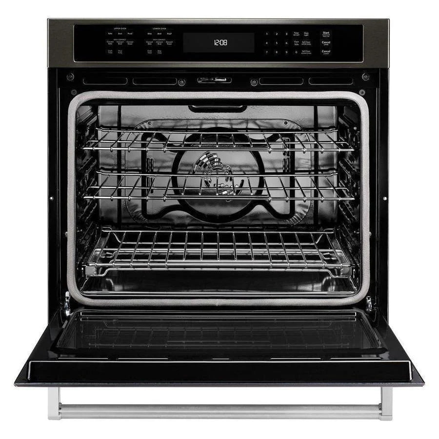 KitchenAid 30 Inch Single Wall Oven in Black Stainless KOSE500EBS - Open-Box (NEW)