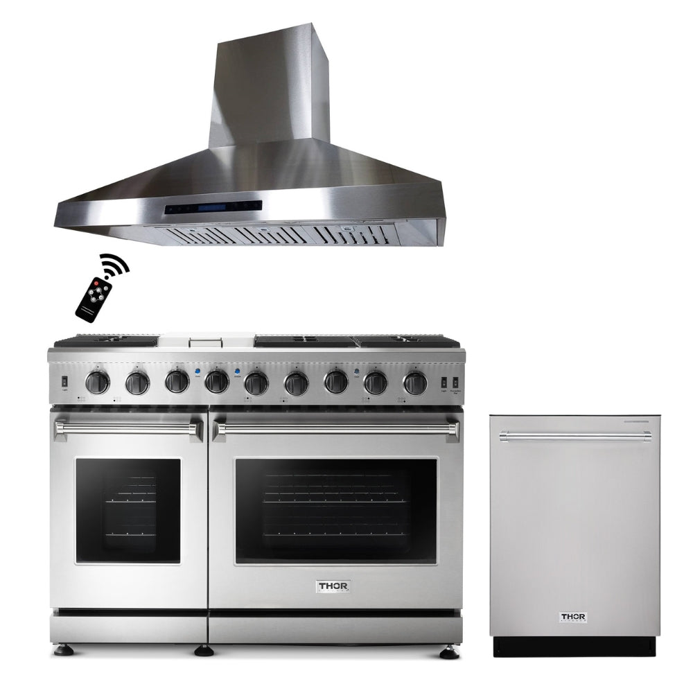 Cuisinière à gaz Thor 30/36/48" + hottes Crown 30/36/48" ensembles de 2 pièces