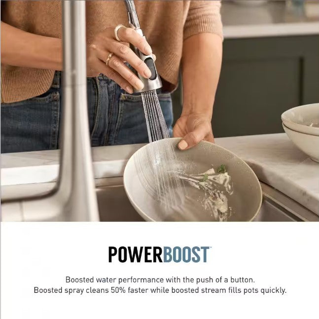 MOEN Meena Single-Handle Pull-Down Sprayer Kitchen Faucet with Power Clean and Reflex in Chrome 87270