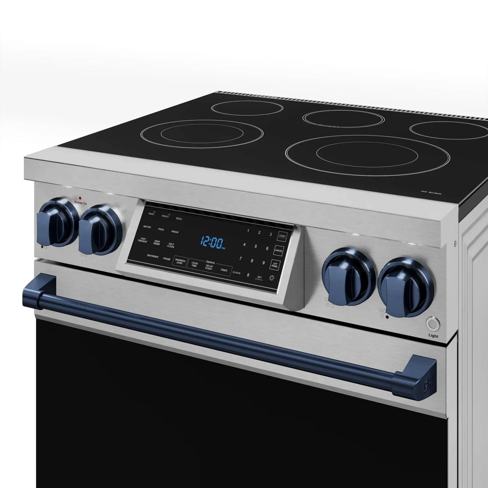 Thor Kitchen Gordon Ramsay Series 30-Inch Professional Electric Range with Tilt Panel Touch Control in Stainless Steel with Navy Blue Trim RSE30-BLU