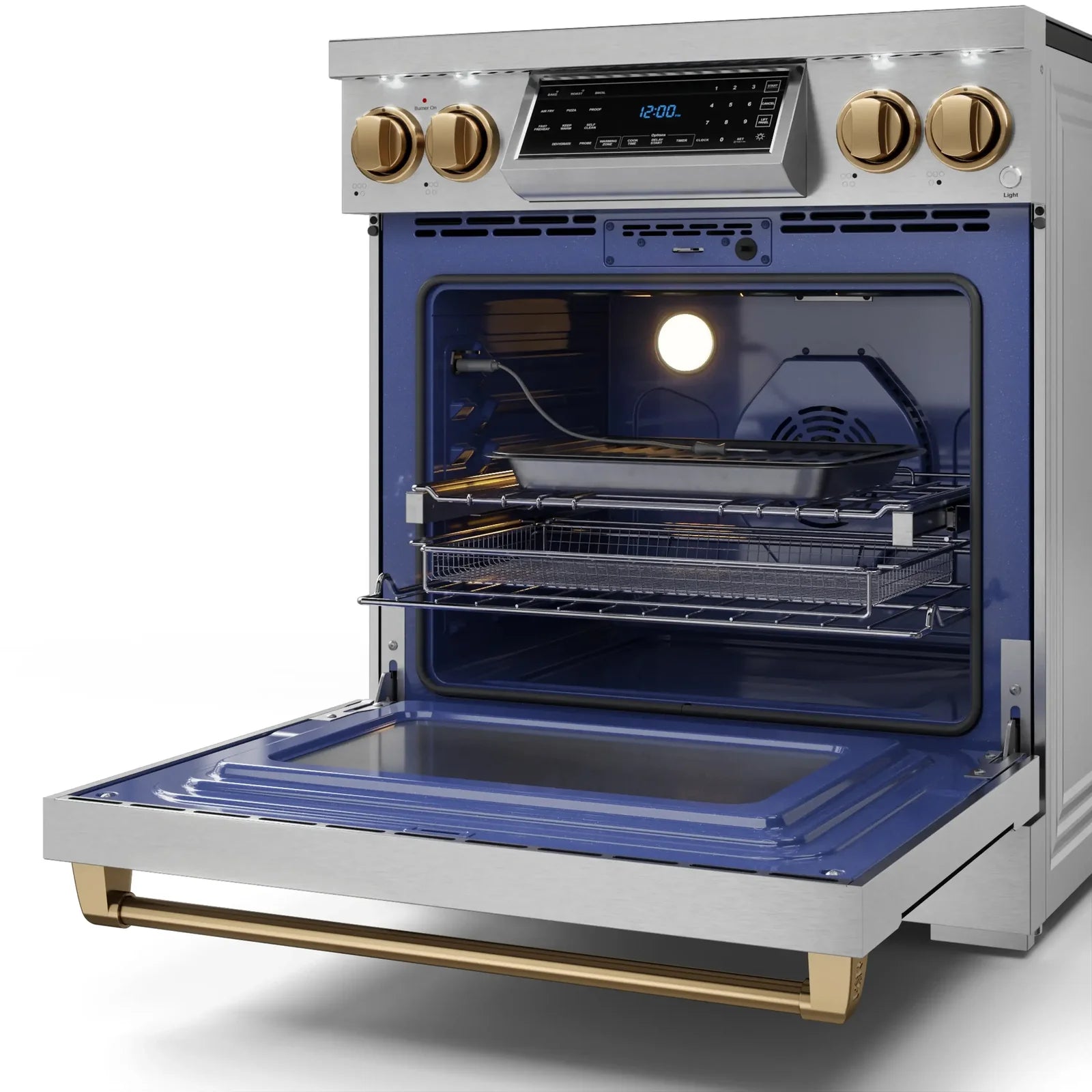 Thor Kitchen Gordon Ramsay Series 30-Inch Professional Electric Range with Tilt Panel Touch Control in Stainless Steel with Bronze Trim RSE30-BRZ