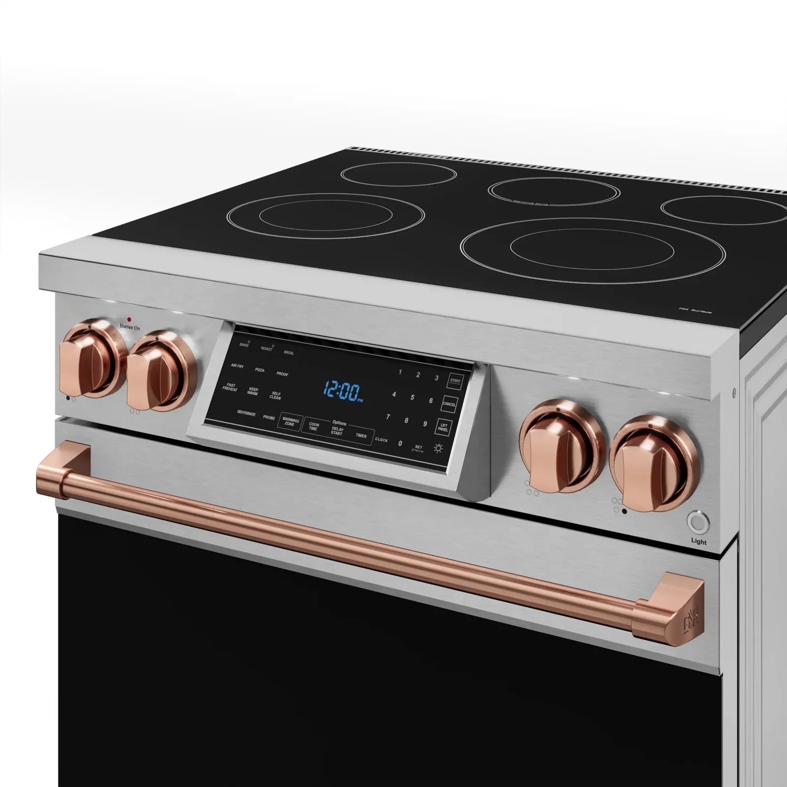 Thor Kitchen Gordon Ramsay Series 30-Inch Professional Electric Range with Tilt Panel Touch Control in Stainless Steel with Rose Gold Trim RSE30-RSG