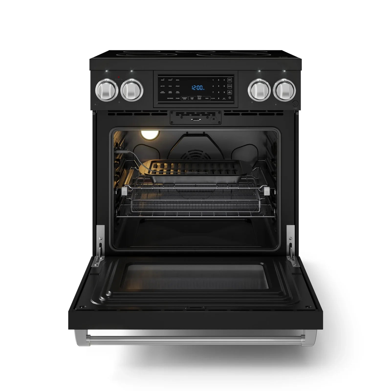Thor Kitchen Gordon Ramsay Series 30-Inch Professional Electric Range with Tilt Panel Touch Control in Black with Stainless Steel Trim RSE30B-SS