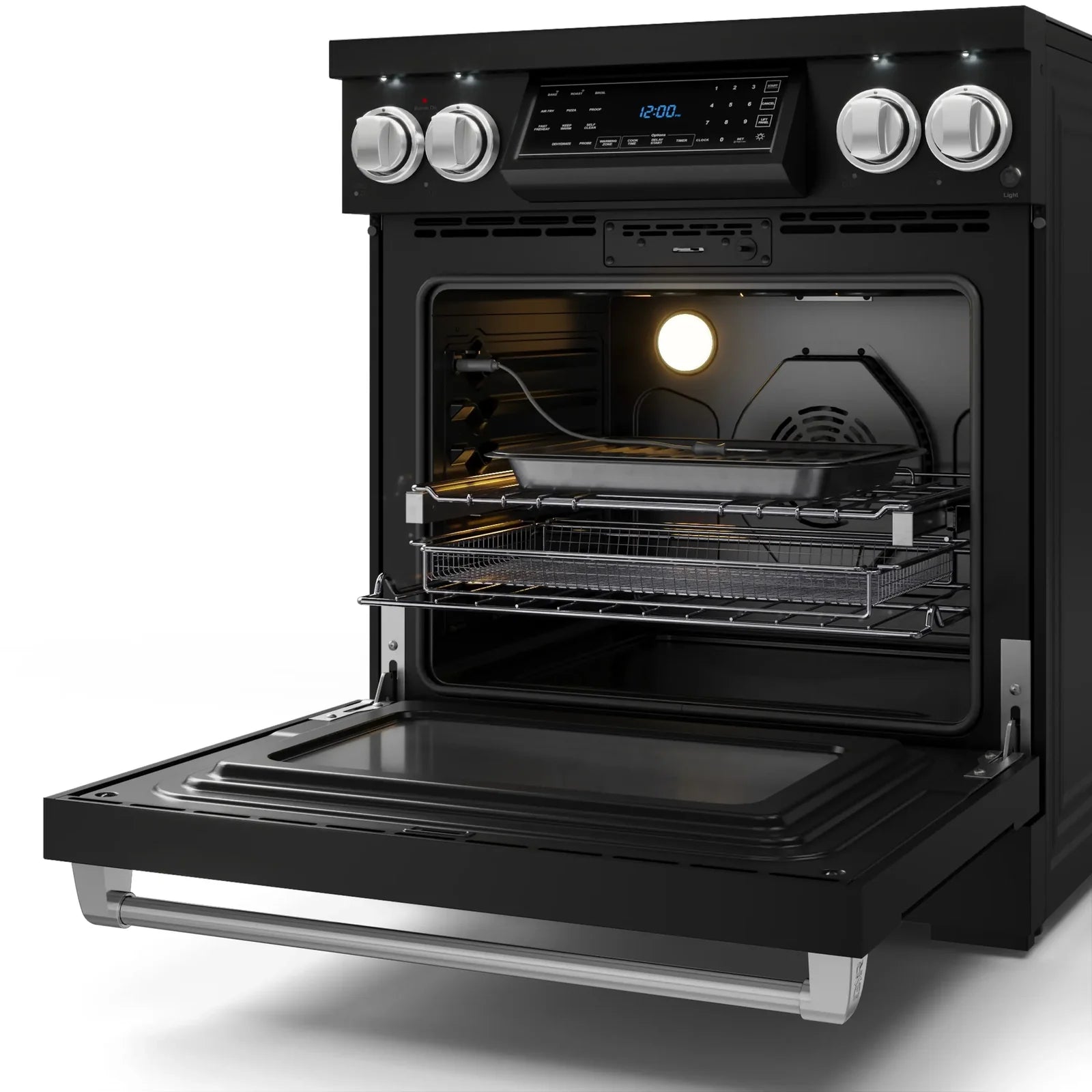 Thor Kitchen Gordon Ramsay Series 30-Inch Professional Electric Range with Tilt Panel Touch Control in Black with Stainless Steel Trim RSE30B-SS