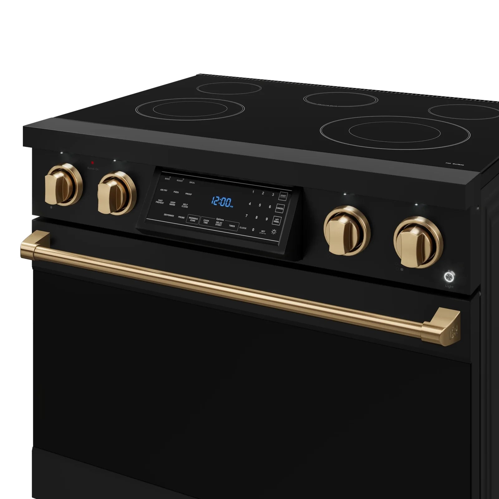 Thor Kitchen Gordon Ramsay Series 36-Inch Professional Electric Range with Tilt Panel Touch Control in Black with Bronze Trim RSE36B-BRZ