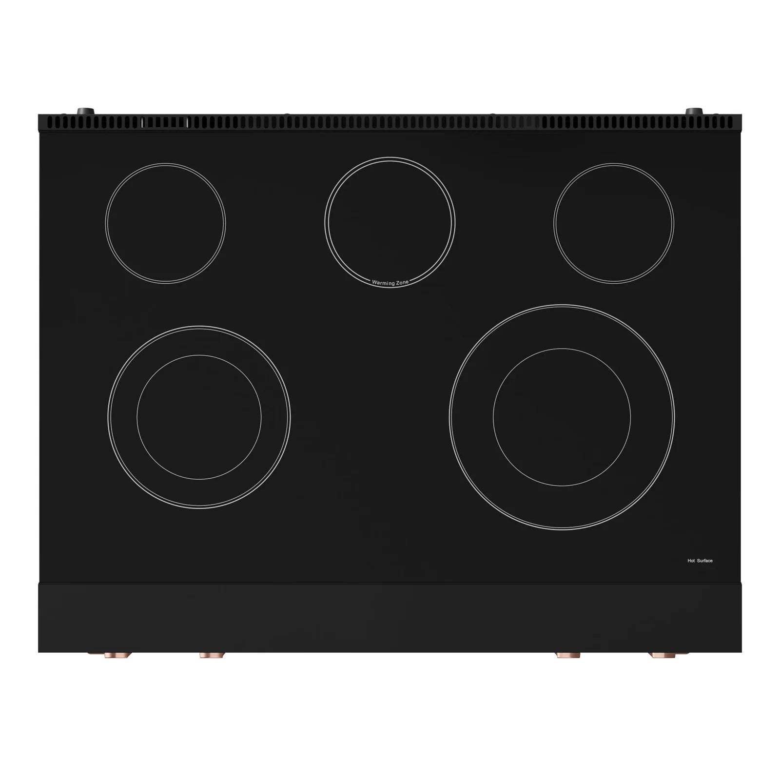 Thor Kitchen Gordon Ramsay Series 36-Inch Professional Electric Range with Tilt Panel Touch Control in Black with Rose Gold Trim RSE36B-RSG