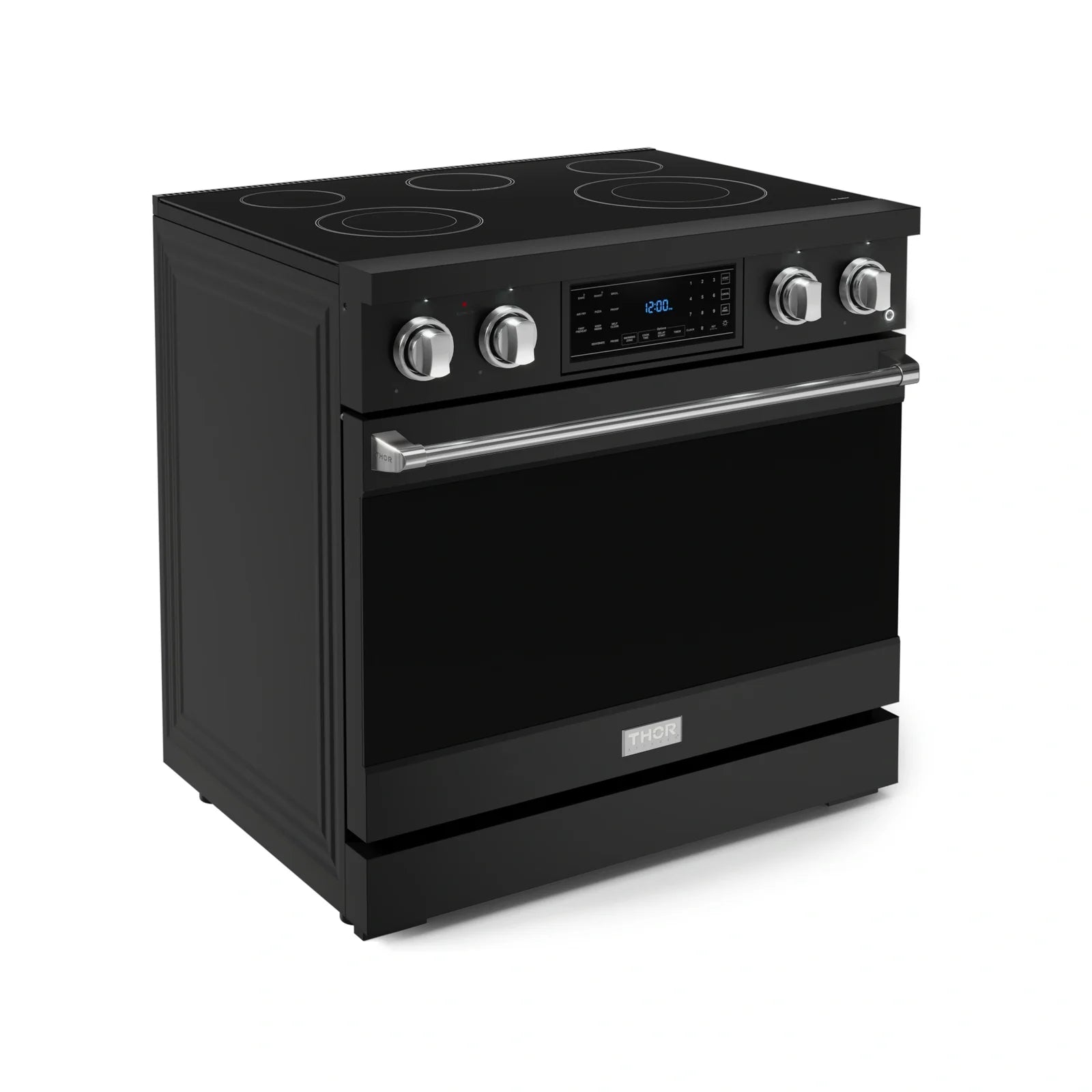 Thor Kitchen Gordon Ramsay Series 36-Inch Professional Electric Range with Tilt Panel Touch Control in Black with Stainless Steel Trim RSE36B-SS
