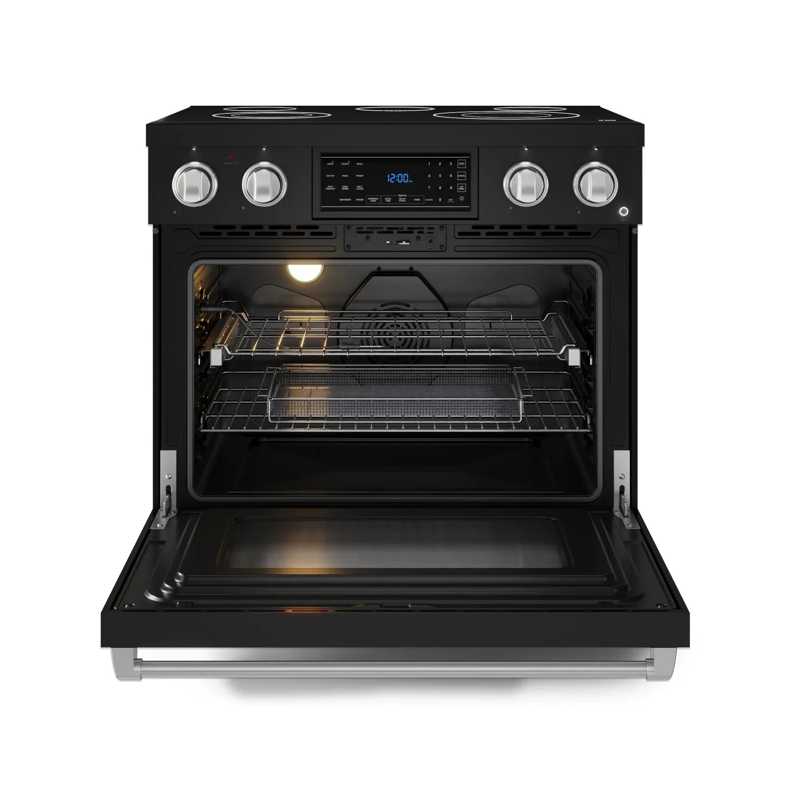 Thor Kitchen Gordon Ramsay Series 36-Inch Professional Electric Range with Tilt Panel Touch Control in Black with Stainless Steel Trim RSE36B-SS