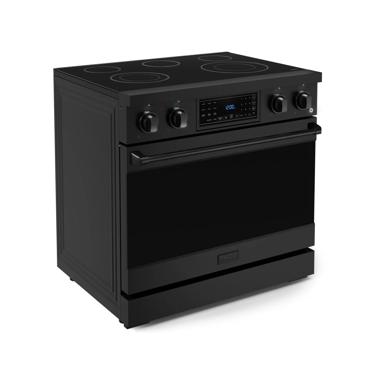 Thor Kitchen Gordon Ramsay Series 36-Inch Professional Electric Range with Tilt Panel Touch Control in Matte Black RSE36B