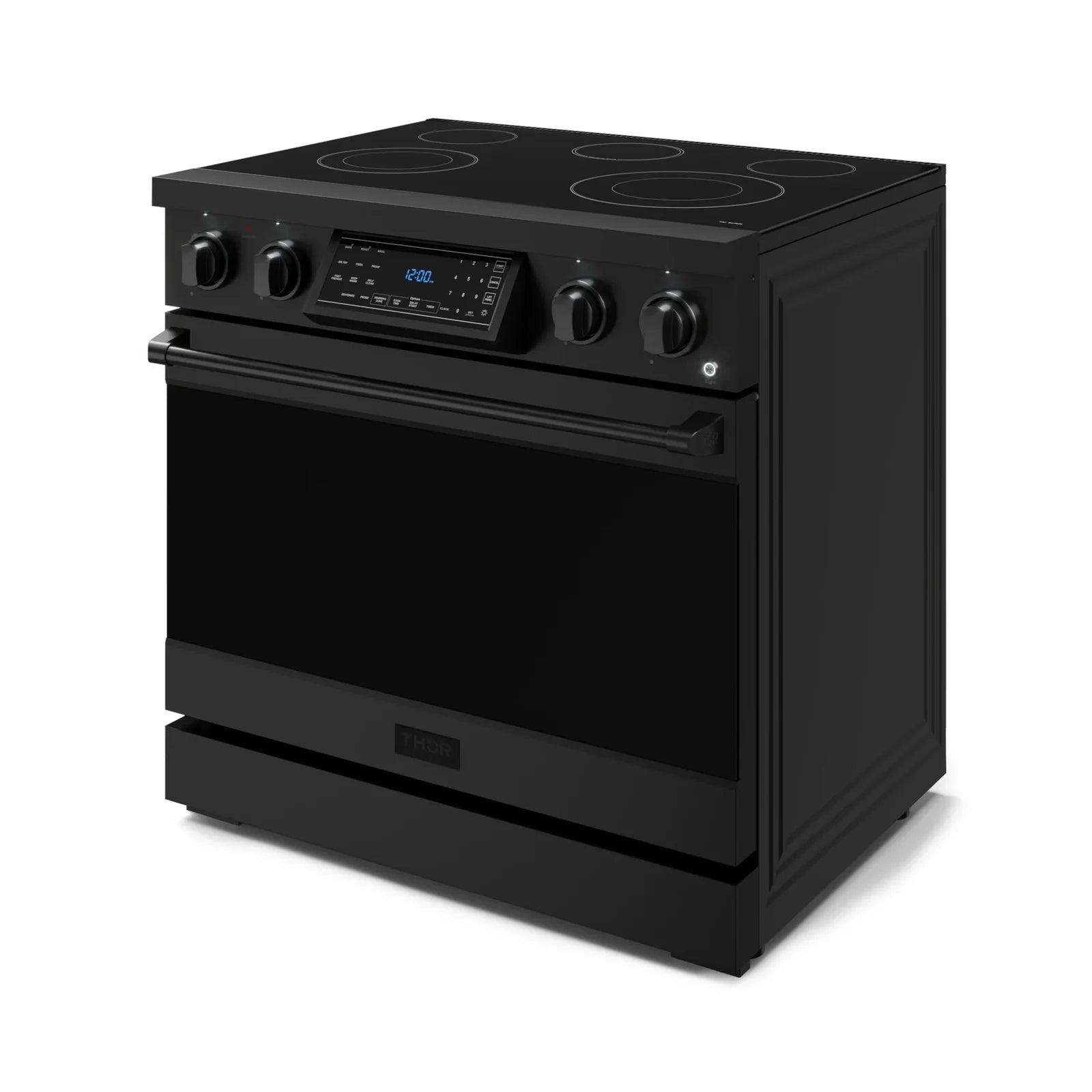 Thor Kitchen Gordon Ramsay Series 36-Inch Professional Electric Range with Tilt Panel Touch Control in Matte Black RSE36B