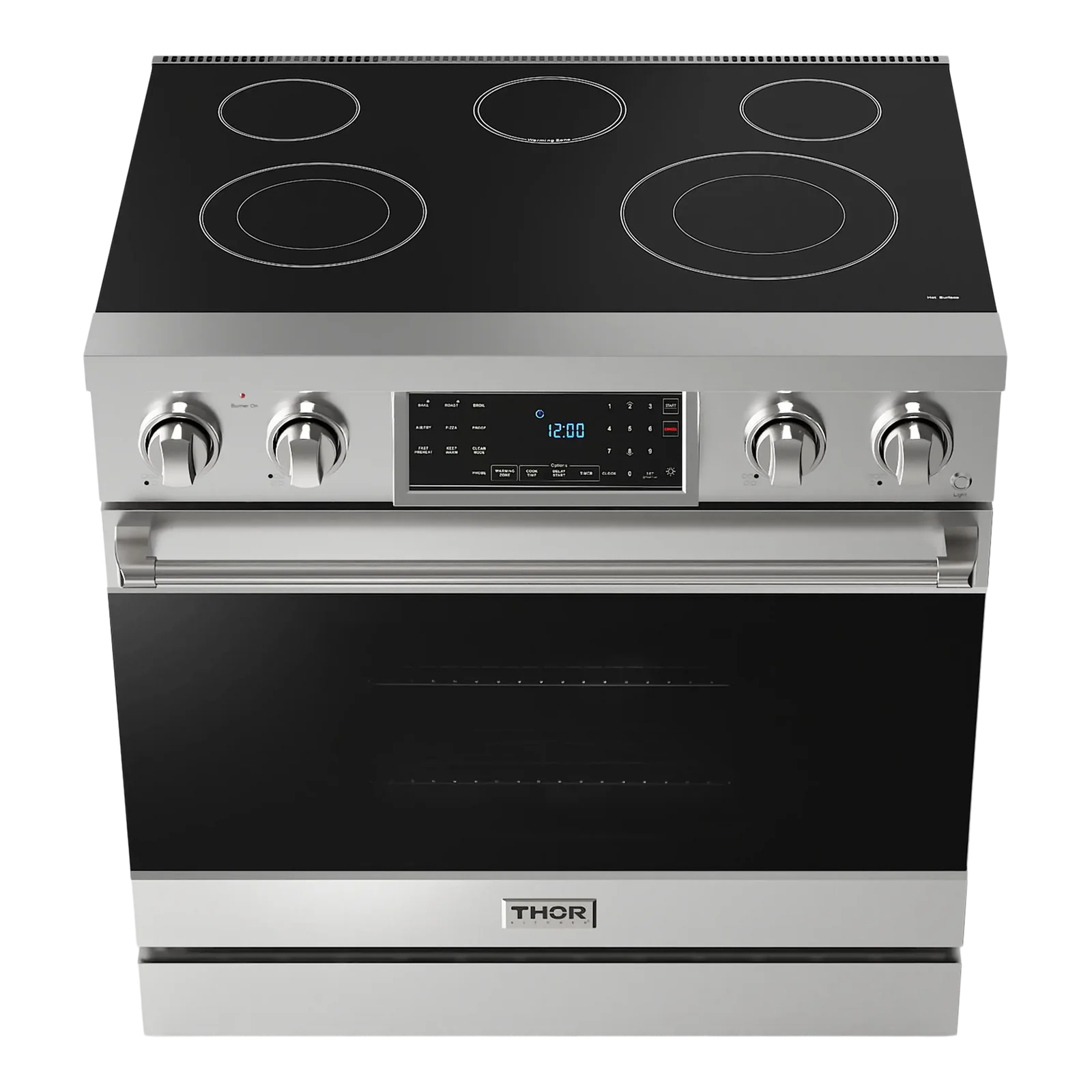 Thor Kitchen Gordon Ramsay Series 36-Inch Professional Electric Range with Tilt Panel Touch Control in Stainless Steel RSE36