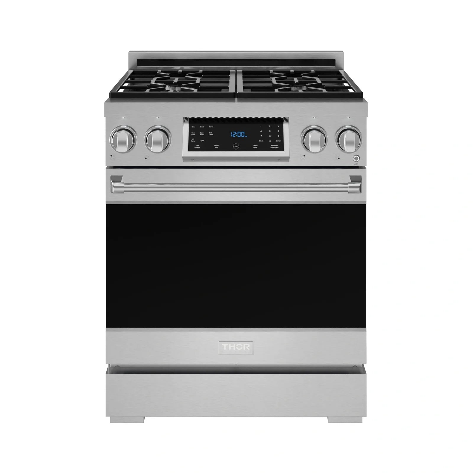 Thor Kitchen Gordon Ramsay Series 30-Inch Professional Gas Range with Tilt Panel Touch Control in Stainless Steel RSG30LP