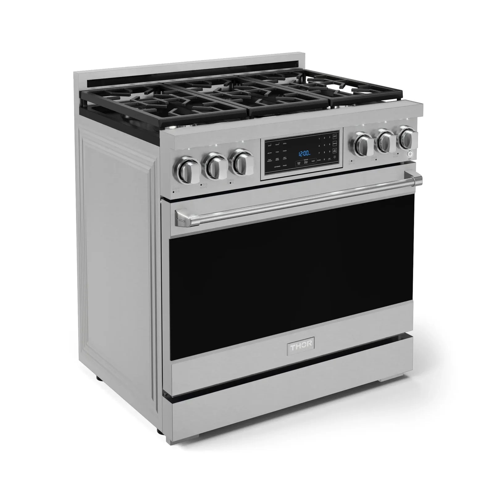 Thor Kitchen Gordon Ramsay Series 36-Inch Professional Liquid Propane/Gas Range with Tilt Panel Touch Control in Stainless Steel RSG36/RSG36LP