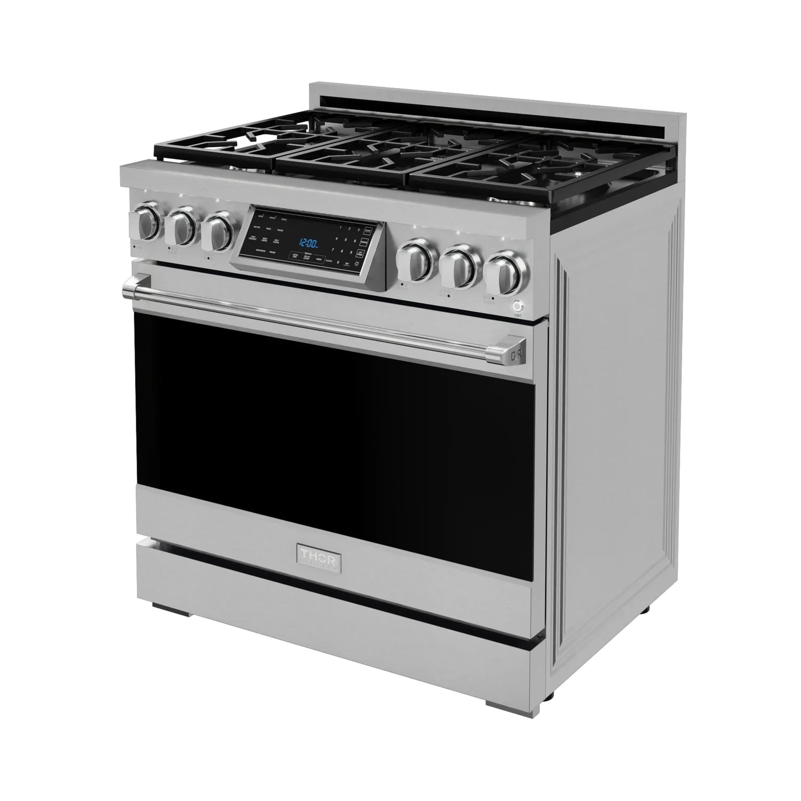 Thor Kitchen Gordon Ramsay Series 36-Inch Professional Liquid Propane/Gas Range with Tilt Panel Touch Control in Stainless Steel RSG36/RSG36LP