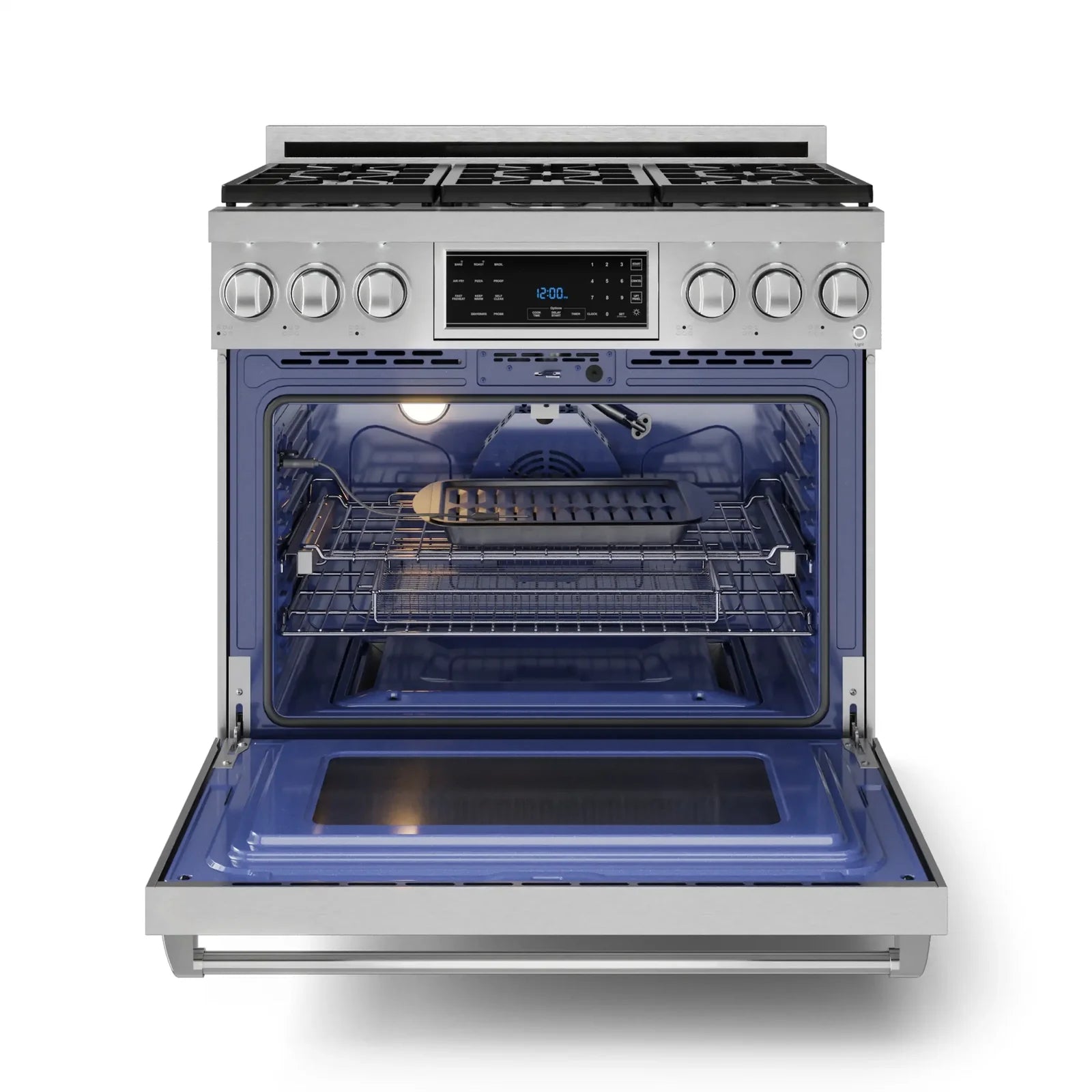 Thor Kitchen Gordon Ramsay Series 36-Inch Professional Liquid Propane/Gas Range with Tilt Panel Touch Control in Stainless Steel RSG36/RSG36LP
