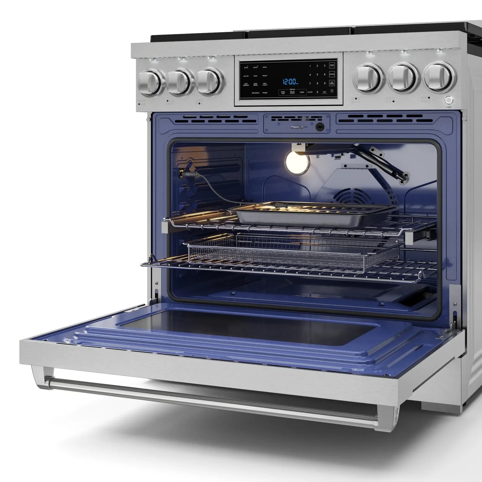 Thor Kitchen Gordon Ramsay Series 36-Inch Professional Liquid Propane/Gas Range with Tilt Panel Touch Control in Stainless Steel RSG36/RSG36LP