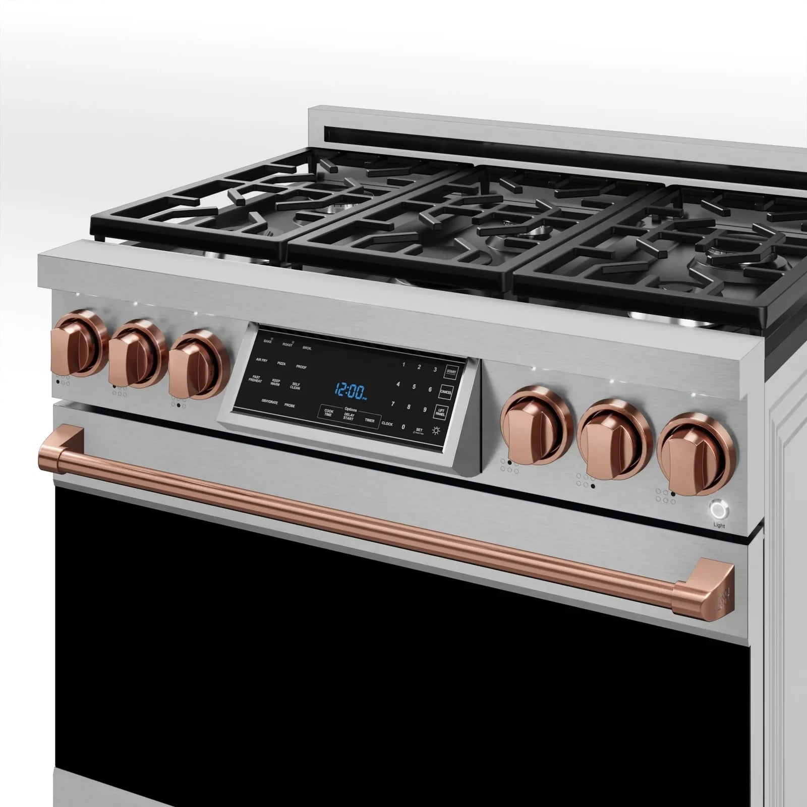 Thor Kitchen Gordon Ramsay Series 36-Inch Professional Liquid Propane/Gas Range with Tilt Panel Touch Control in Stainless Steel with Rose Gold Trim RSG36-RSG/RSG36LP-RSG