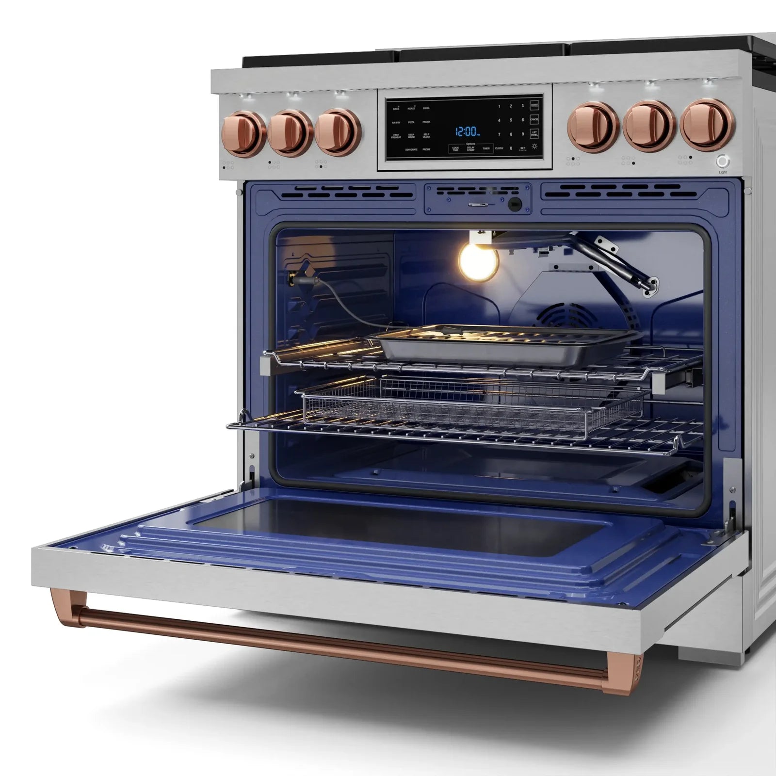Thor Kitchen Gordon Ramsay Series 36-Inch Professional Liquid Propane/Gas Range with Tilt Panel Touch Control in Stainless Steel with Rose Gold Trim RSG36-RSG/RSG36LP-RSG