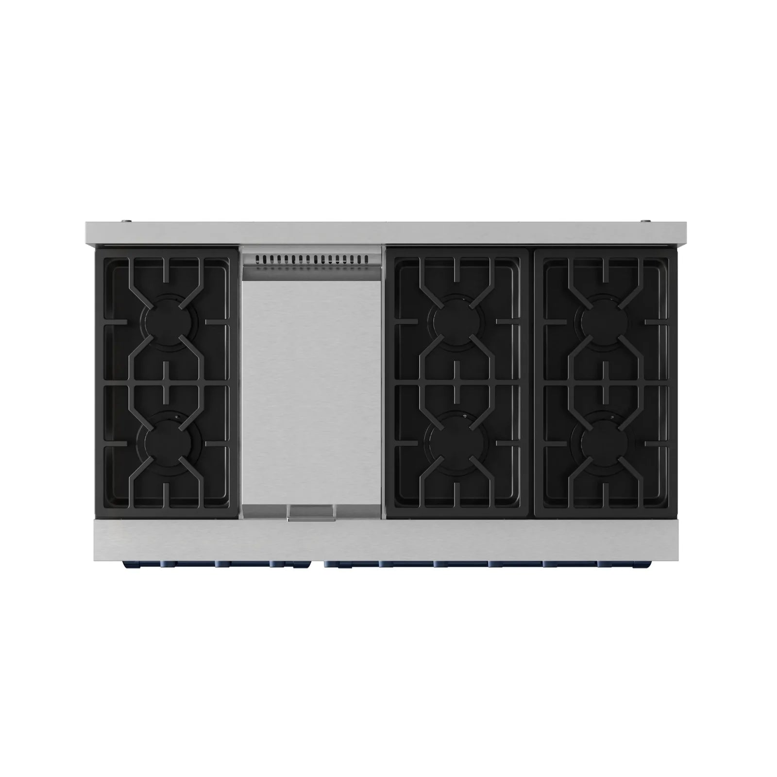 Thor Kitchen Gordon Ramsay Series 48-Inch Professional Liquid Propane/Gas Range with Double Oven in Stainless Steel with Blue Trim RSG48E-BLU/RSG48ELP-BLU