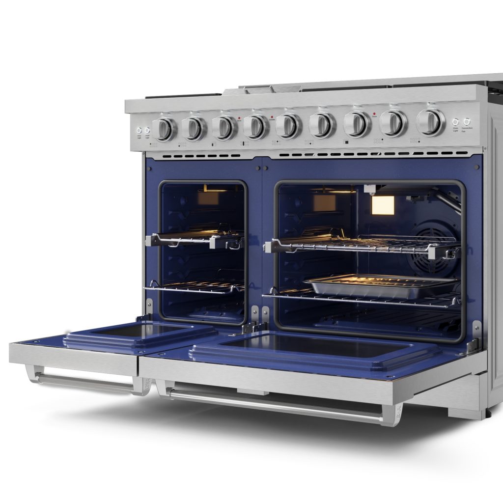 Thor Kitchen Gordon Ramsay Series 48-Inch Professional Liquid Propane/Gas Range with Double Oven in Stainless Steel RSG48E-RSG48ELP