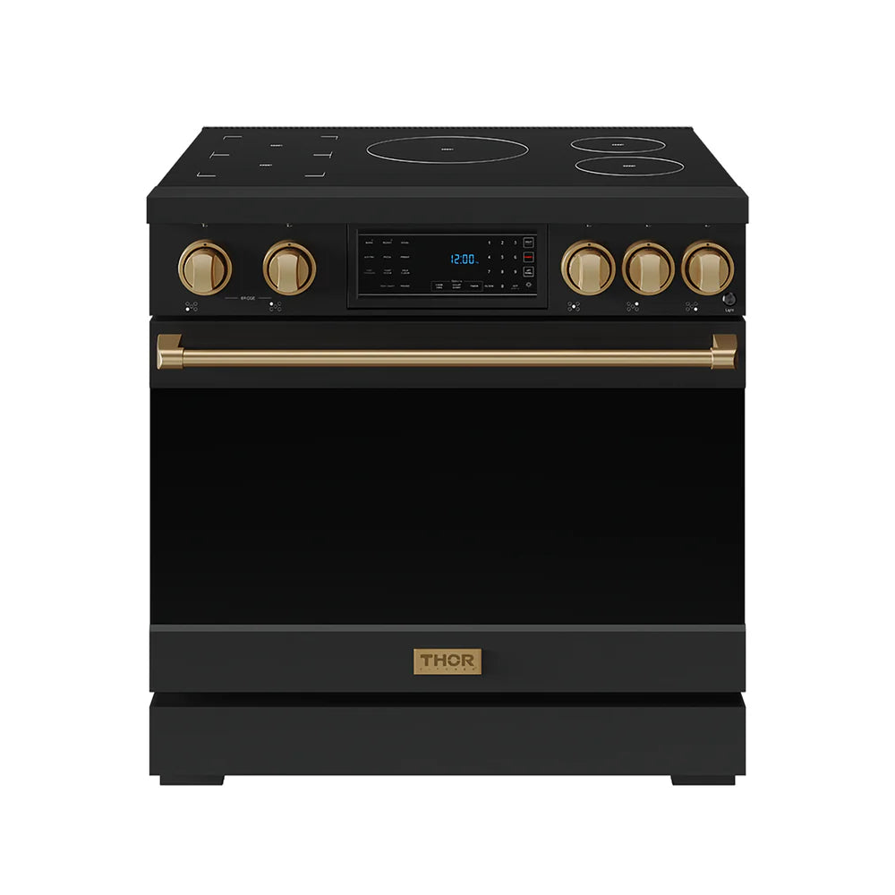 Thor Kitchen Gordon Ramsay Series 36-Inch Professional Induction Range with Tilt Panel Touch Control in Black and Bronze RSI36B-BRZ
