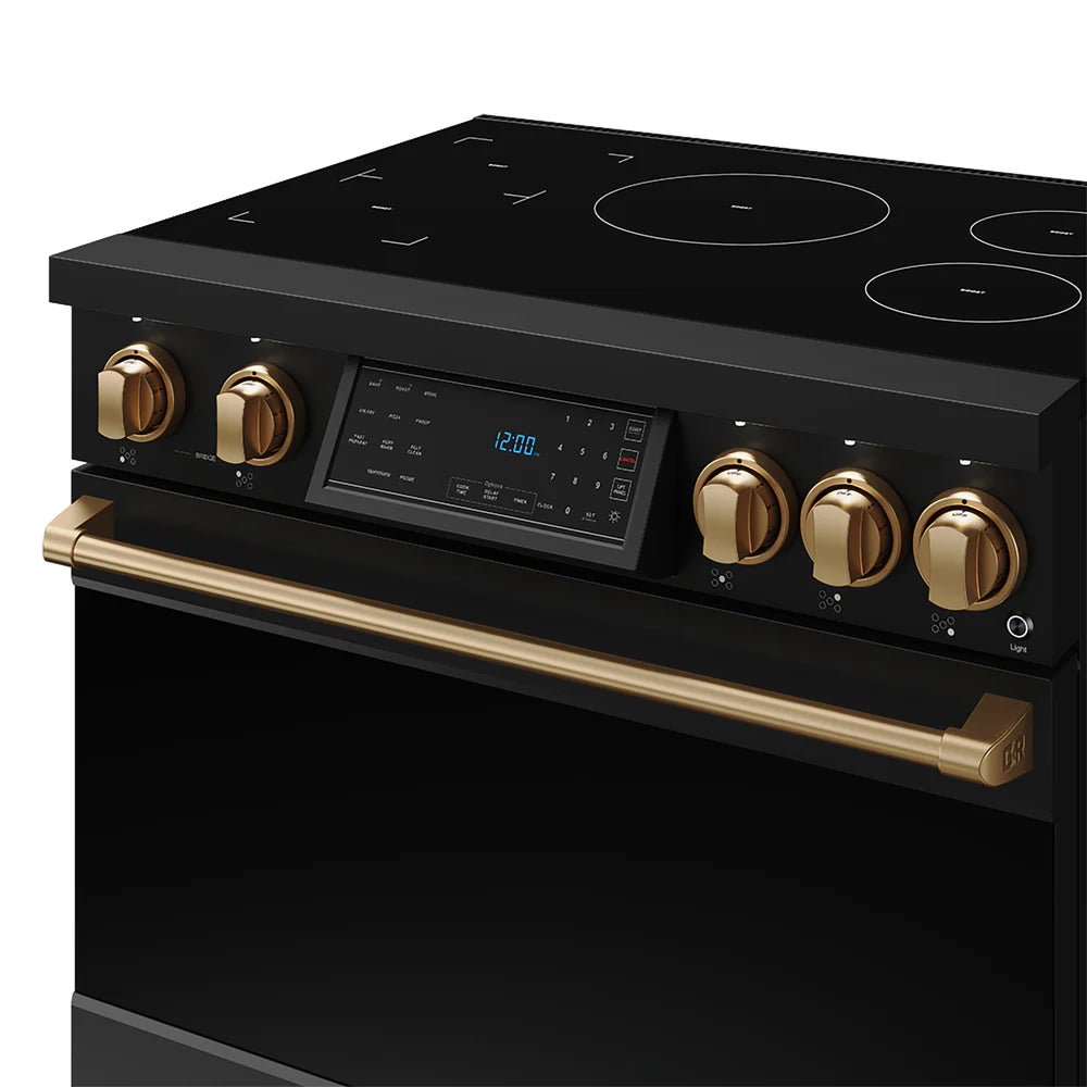 Thor Kitchen Gordon Ramsay Series 36-Inch Professional Induction Range with Tilt Panel Touch Control in Black and Bronze RSI36B-BRZ
