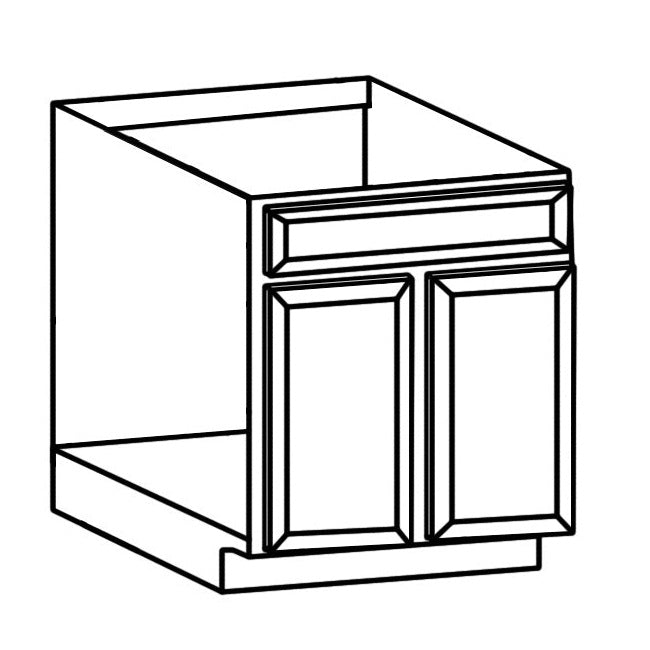 SB27(DSW) White Double Shaker Solid Wood Base Kitchen Cabinet