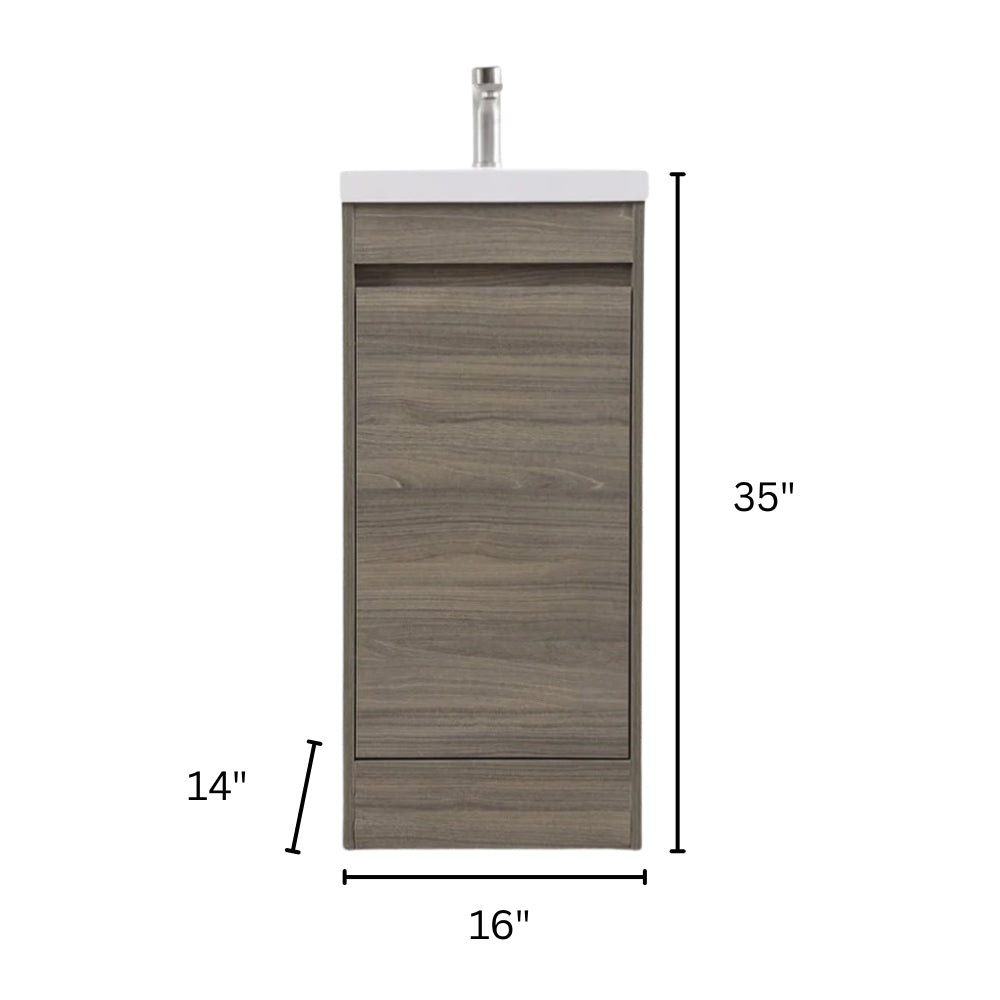 16"x14" Powder Room Vanity With Single Sink and Storage - SV1614