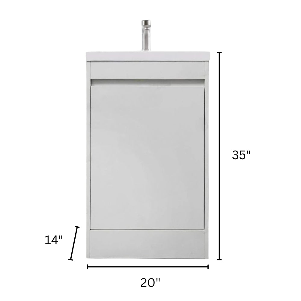 20"x14" Powder Room Vanity With Single Sink and Storage - SV2014