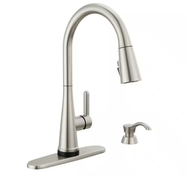 Delta Greydon Touch2O Single Handle Pull Down Sprayer Kitchen Faucet with ShieldSpray Technology in SpotShield Stainless Steel, 1982TZ-SPSD-DST