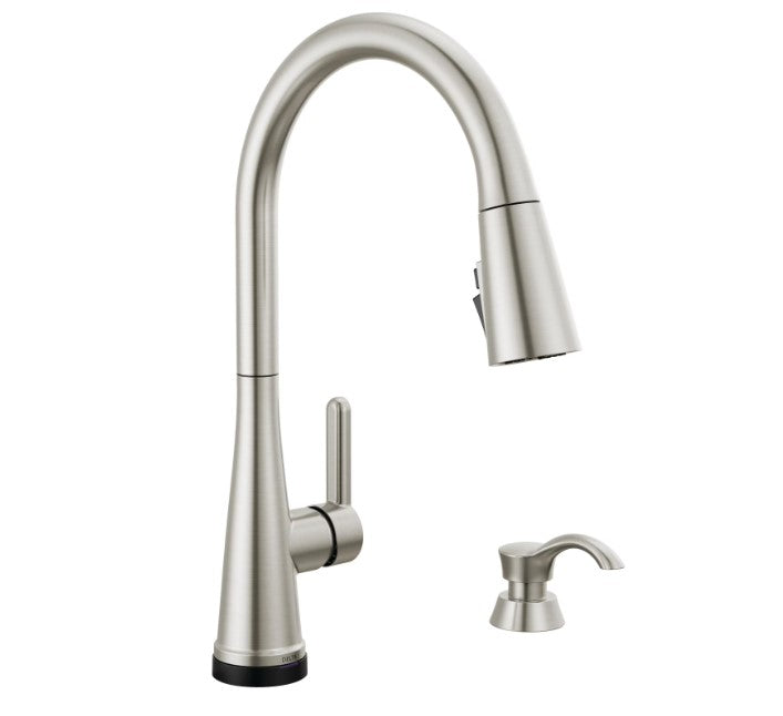 Delta Greydon Touch2O Single Handle Pull Down Sprayer Kitchen Faucet with ShieldSpray Technology in SpotShield Stainless Steel, 1982TZ-SPSD-DST