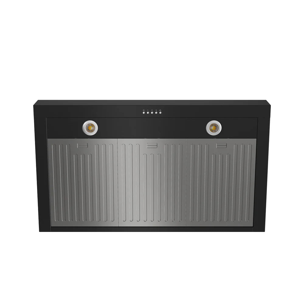 Thor Kitchen 36 Inch Professional Wall Mount Pyramid Range Hood in Black TRH36PB