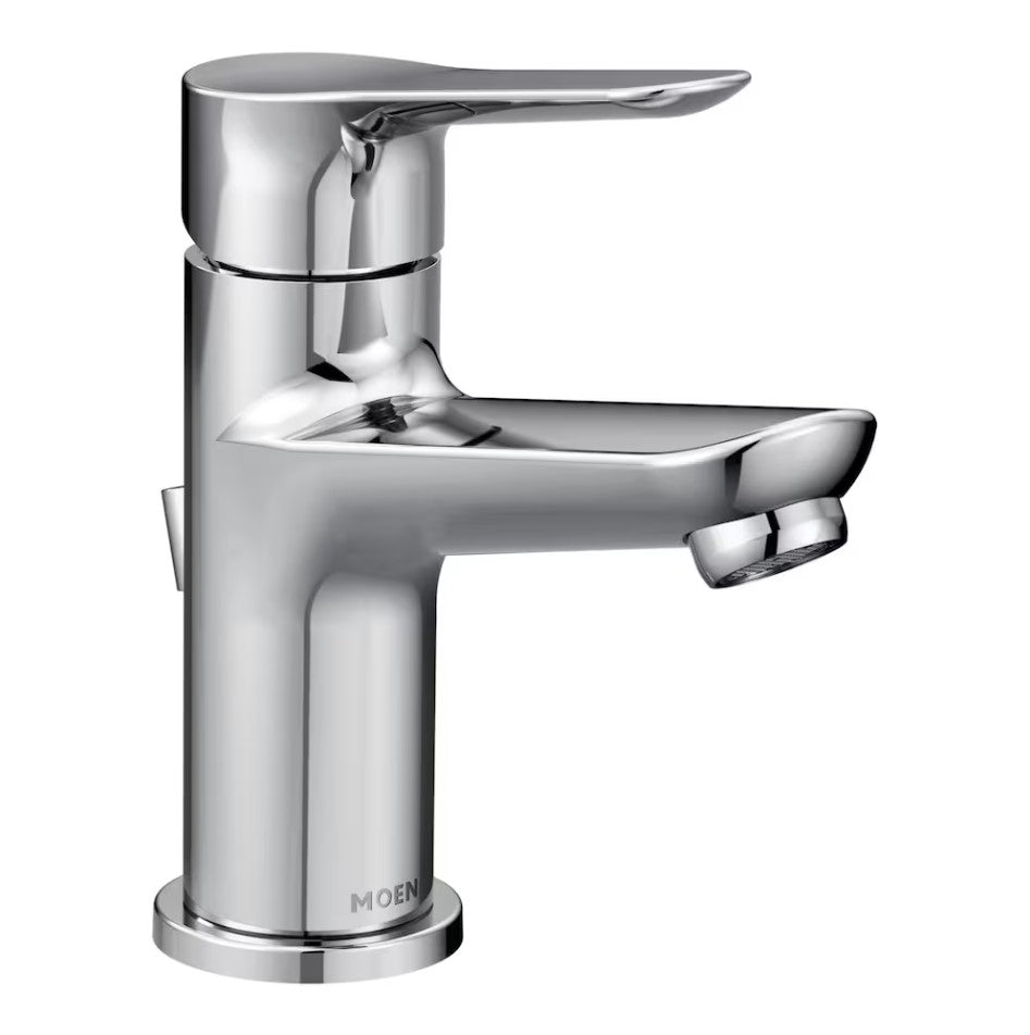 MOEN Tarvo Single Handle 4-inch Centerset/Single Hole Bathroom Sink Faucet/Tap with Deck Plate in Chrome (Drain and Valve Included) 84123