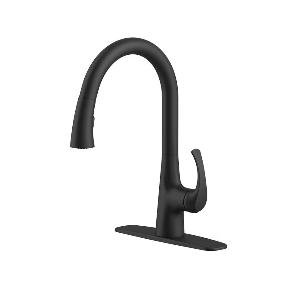 Glacier Bay Thornley Pull Down Kitchen Faucet in Matte Black 1001-712-200