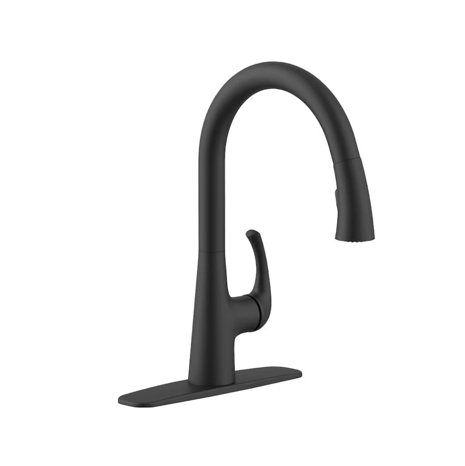 Glacier Bay Thornley Pull Down Kitchen Faucet in Matte Black 1001-712-200