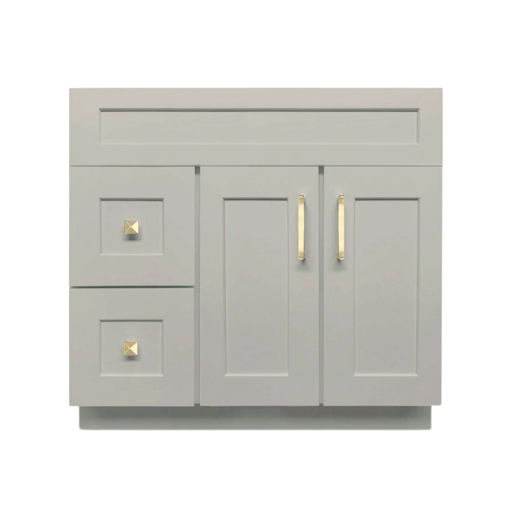 Crown VSD36L 36 inch Solid Wood Bathroom Vanity with Quartz Top & Sink - RenoShop